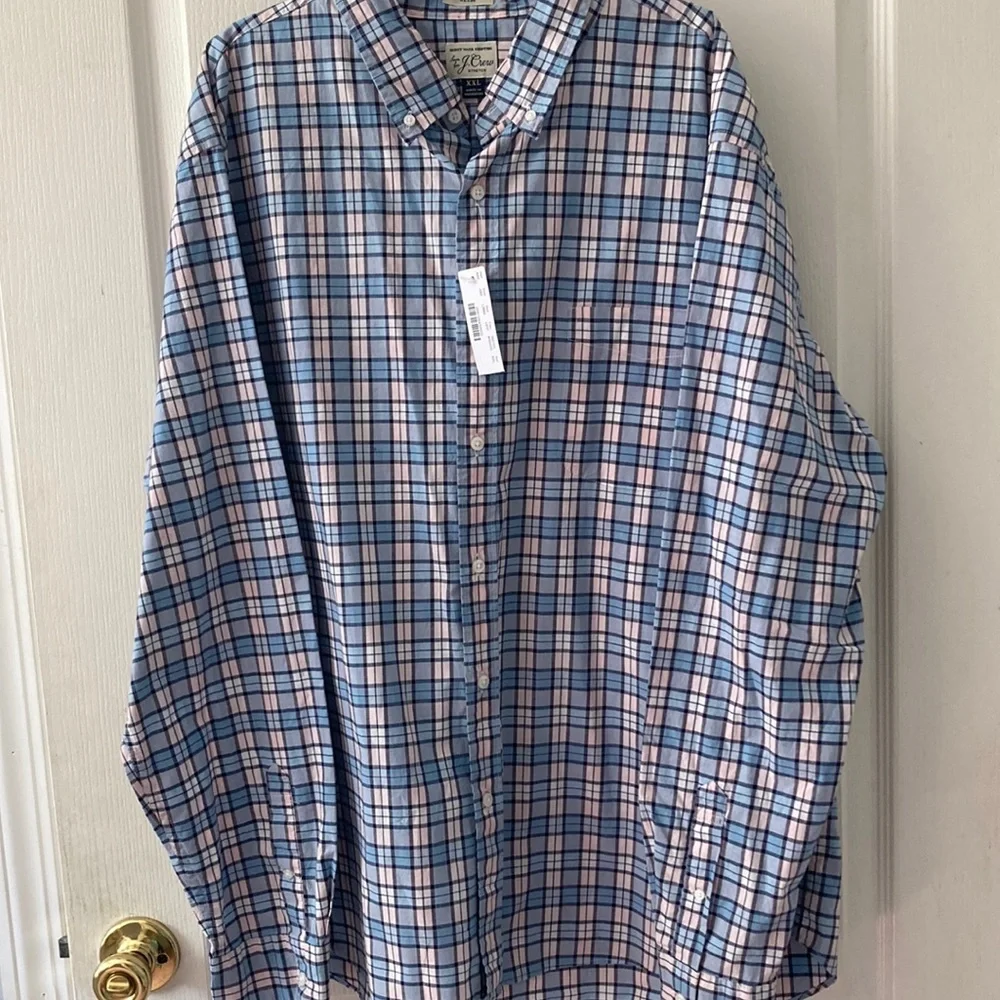 NWT J Crew Pastel Plaid Shirt Size XXL